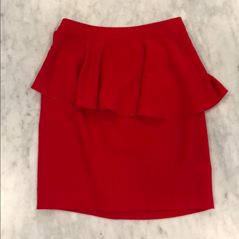 Red peplum skirt! Great for work and play.